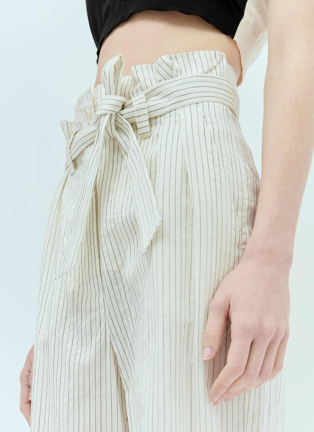 Max Mara Pinstriped Canvas Pants