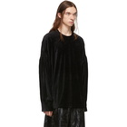 Comme des Garcons Homme Plus Black Velour Long Sleeve T-Shirt