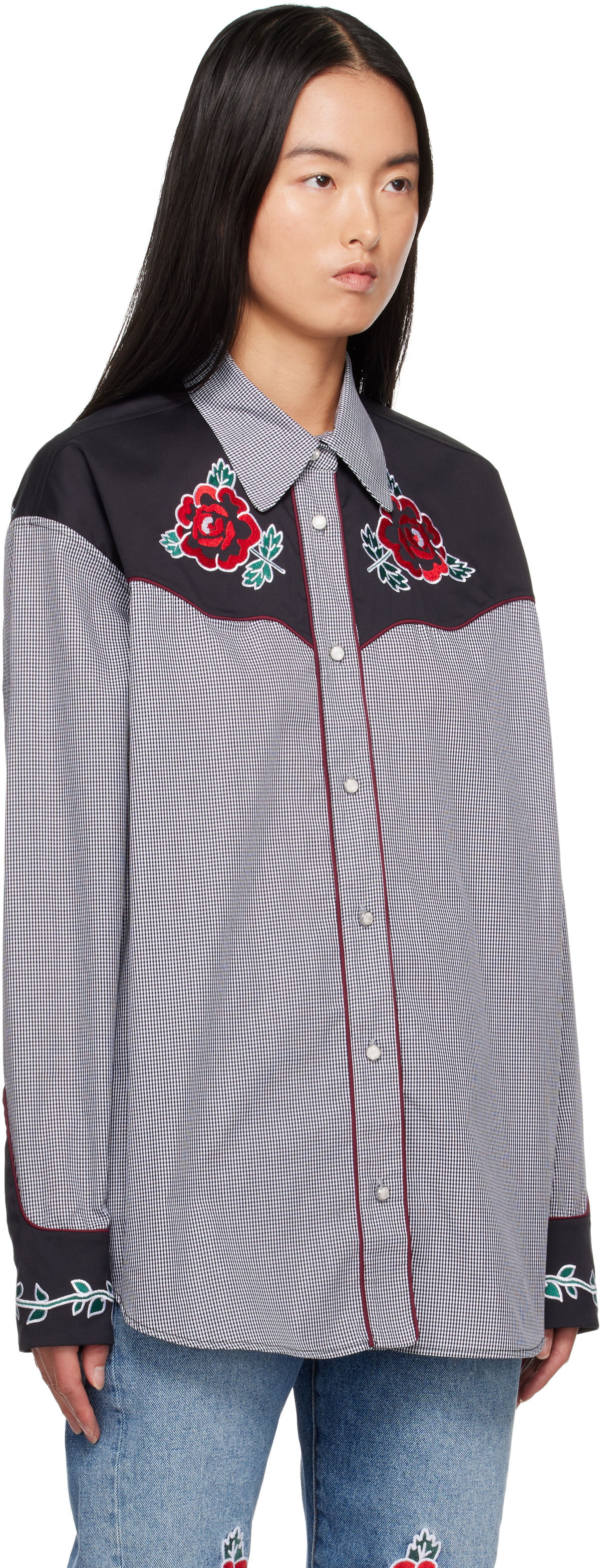 Molly Goddard Gray & Black Meredith Shirt