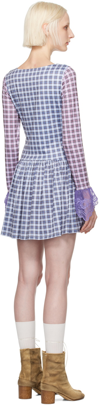 Chopova Lowena Pink & Blue Sally Heart Mini Dress