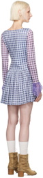 Chopova Lowena Pink & Blue Sally Heart Mini Dress