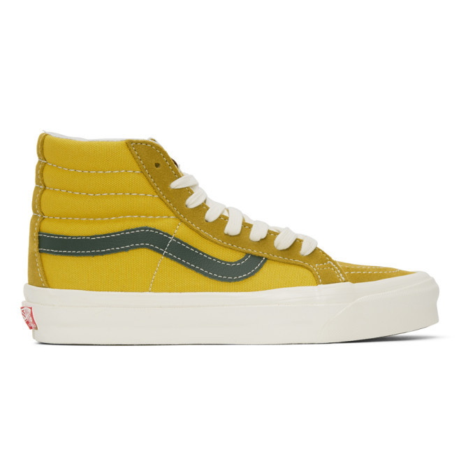 Photo: Vans Yellow and Green OG Sk8-Hi LX Sneakers