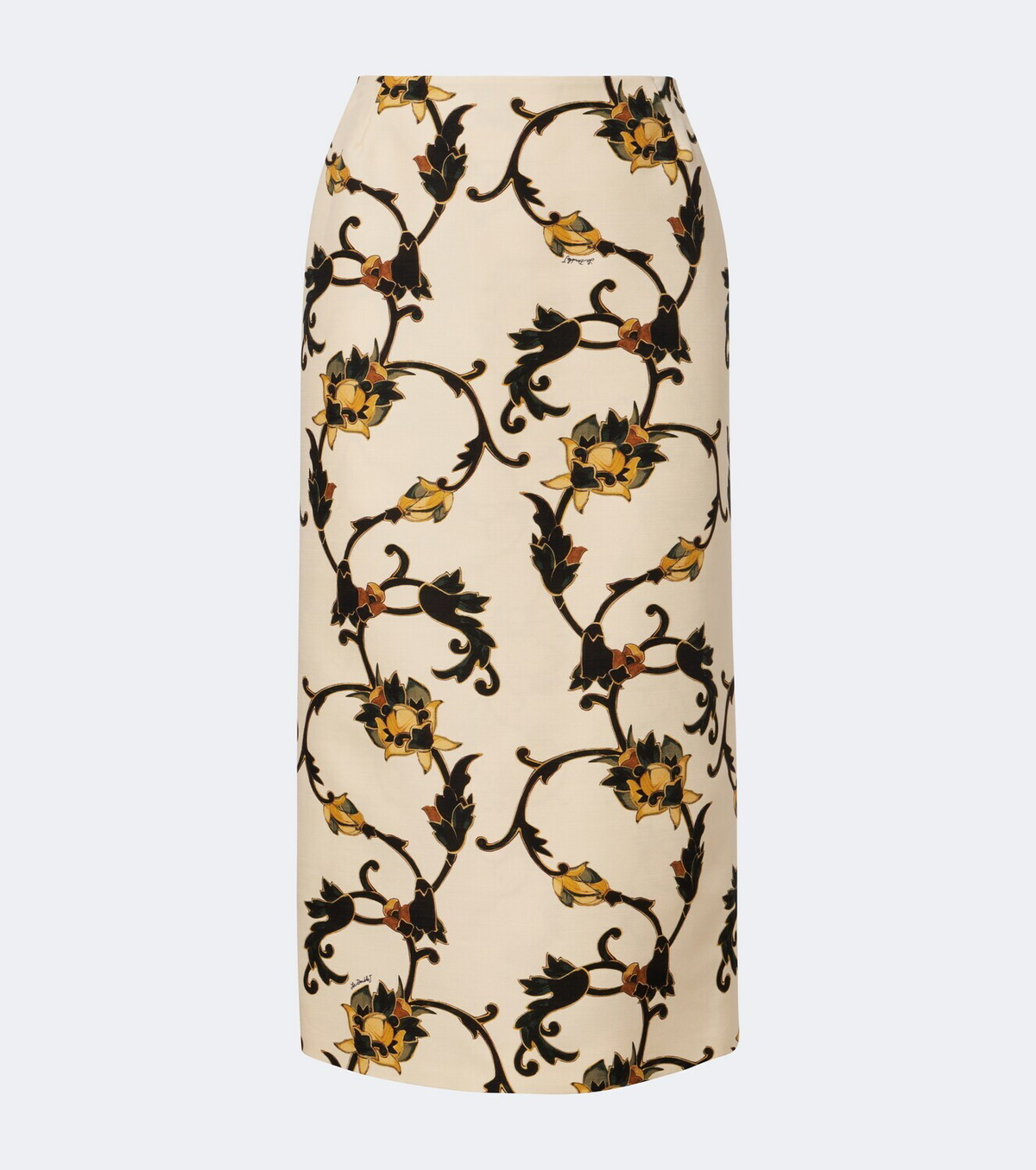 La DoubleJ Printed wool-blend cady pencil skirt