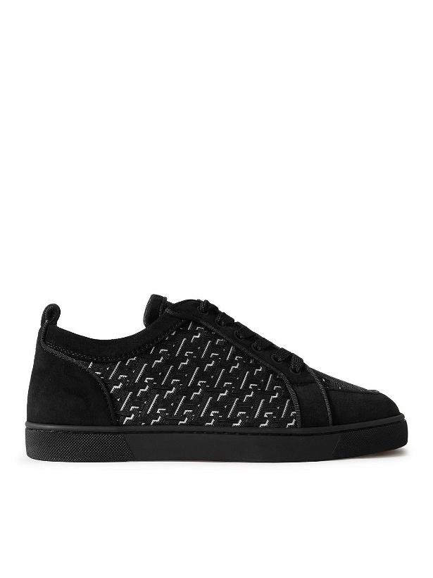 Photo: Christian Louboutin - Rantulow Rubber-Trimmed Mesh and Suede Sneakers - Black