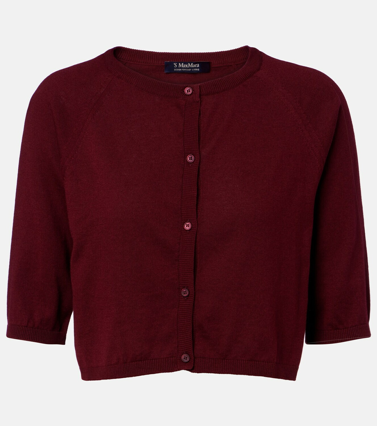 'S Max Mara Cropped cotton, silk, and cashmere cardigan