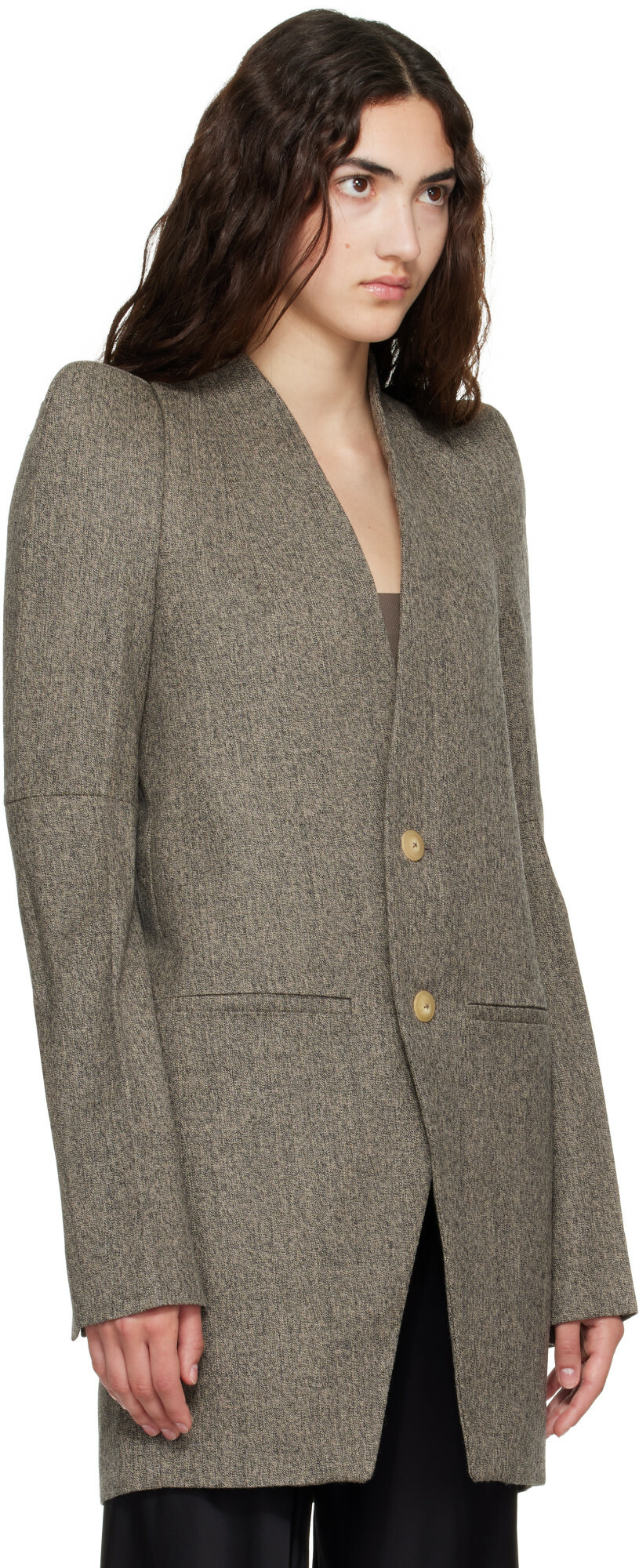 Rick Owens Gray Tower Metro Blazer
