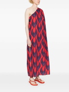 Maison La Plage Red Ravello One-Shoulder Dress