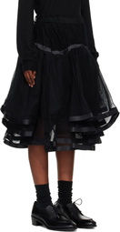 Noir Kei Ninomiya Black Volume Tulle Pleats Midi Skirt