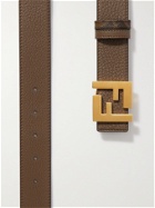 FENDI - Reversible Logo-Print Leather Belt - Brown