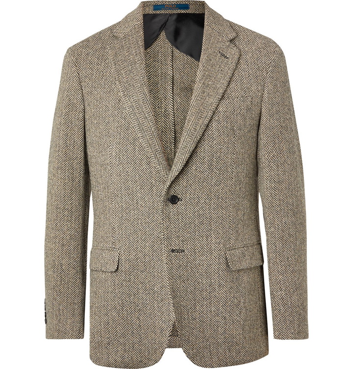 Photo: POLO RALPH LAUREN - Herringbone Wool-Blend Blazer - Neutrals