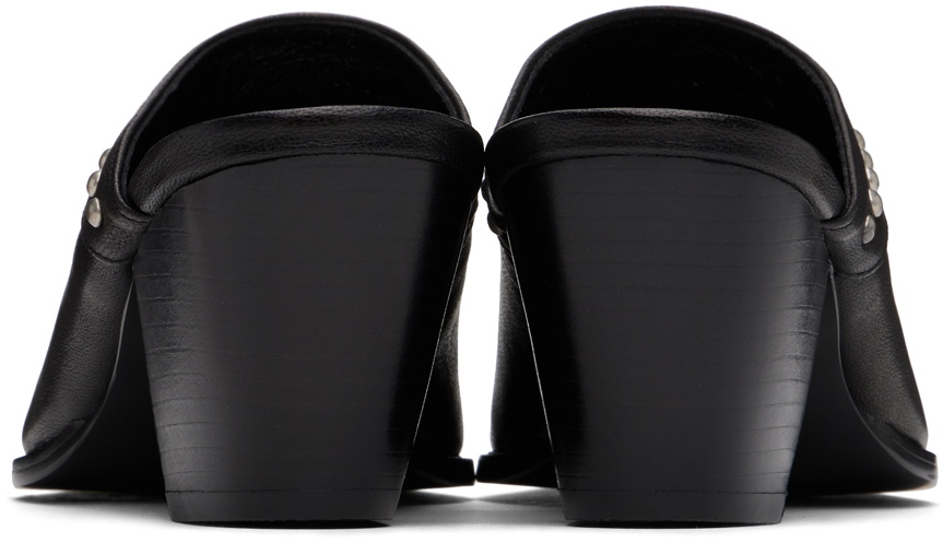 【OPEN Yy】HEART STUD WESTERN MULES ミュール OPEN YY Black Heart Stud Western Mules OPEN YY