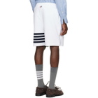 Thom Browne White Loopback 4-Bar Sweat Shorts