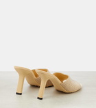 Loewe Petal crystal-embellished suede mules