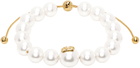 Valentino Garavani White & Gold VLogo Signature Bracelet