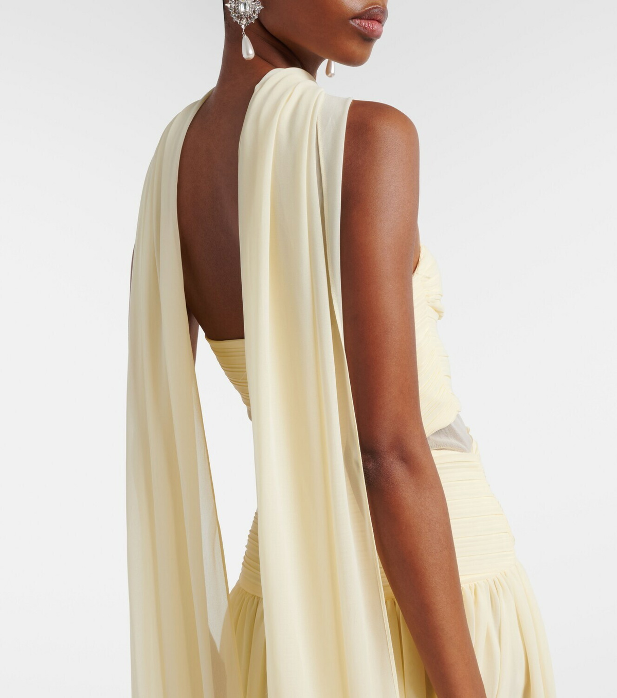 Self-Portrait Scarf-detail georgette maxi dress