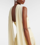 Self-Portrait Scarf-detail georgette maxi dress