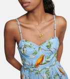 Agua by Agua Bendita Acacias Aves printed linen midi dress