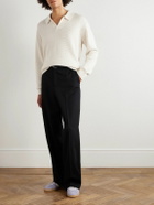 FRAME - Textured Wool and Silk-Blend Polo Shirt - Neutrals