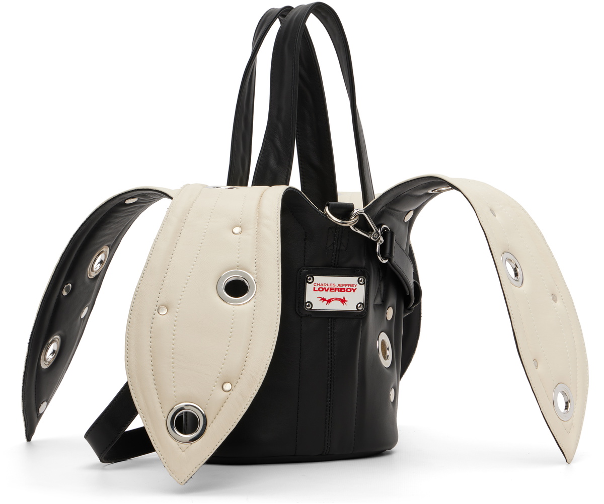 Charles Jeffrey LOVERBOY Black Banana Bucket Eyelets Bag Charles