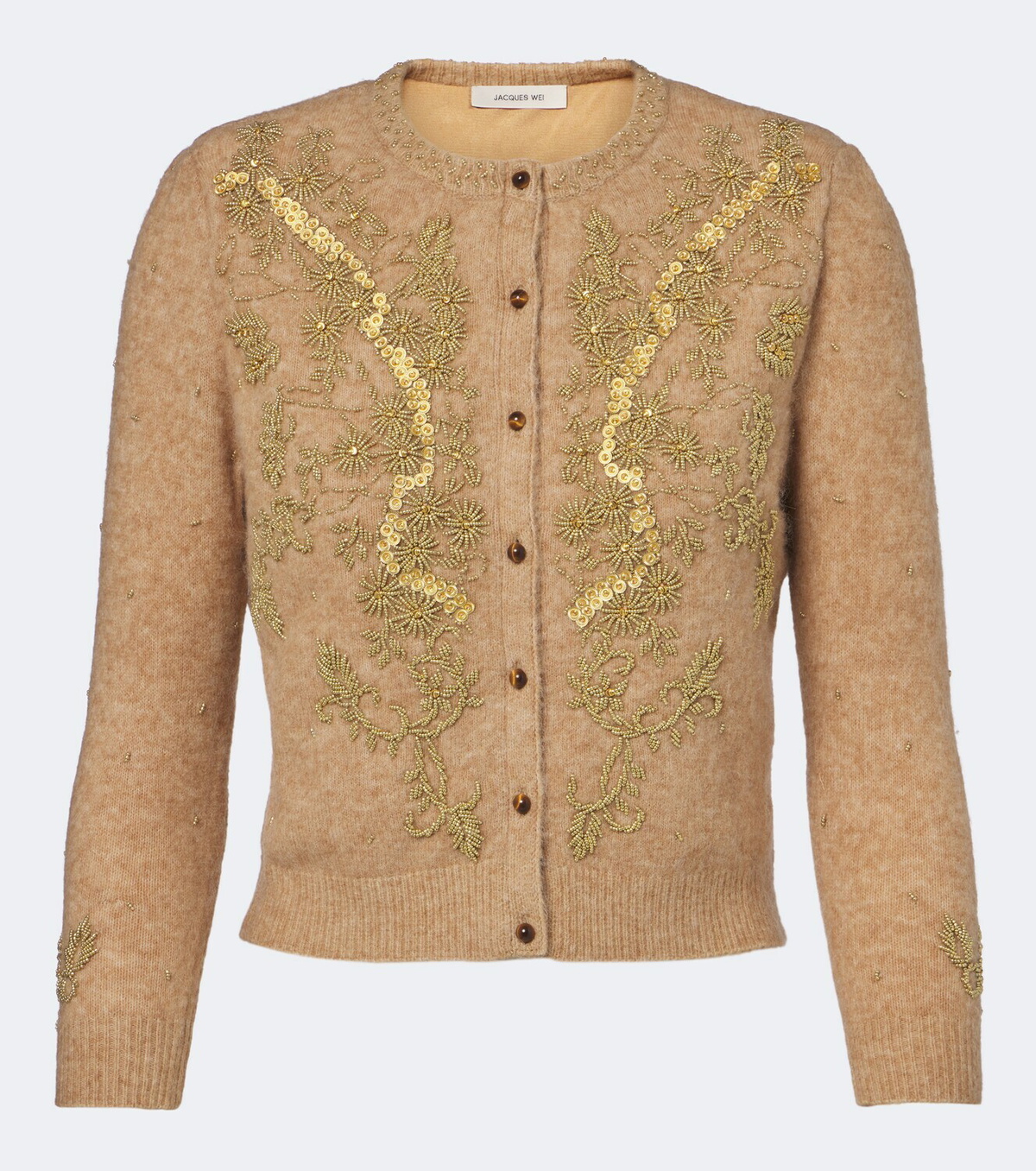 Jacques Wei Beaded wool and alpaca-blend cardigan