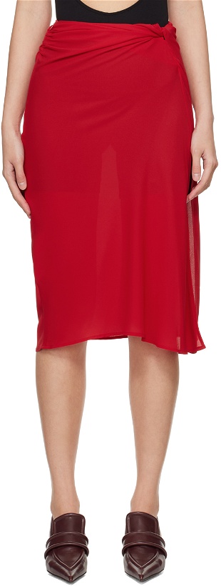 Photo: Beaufille Red Vela Midi Skirt