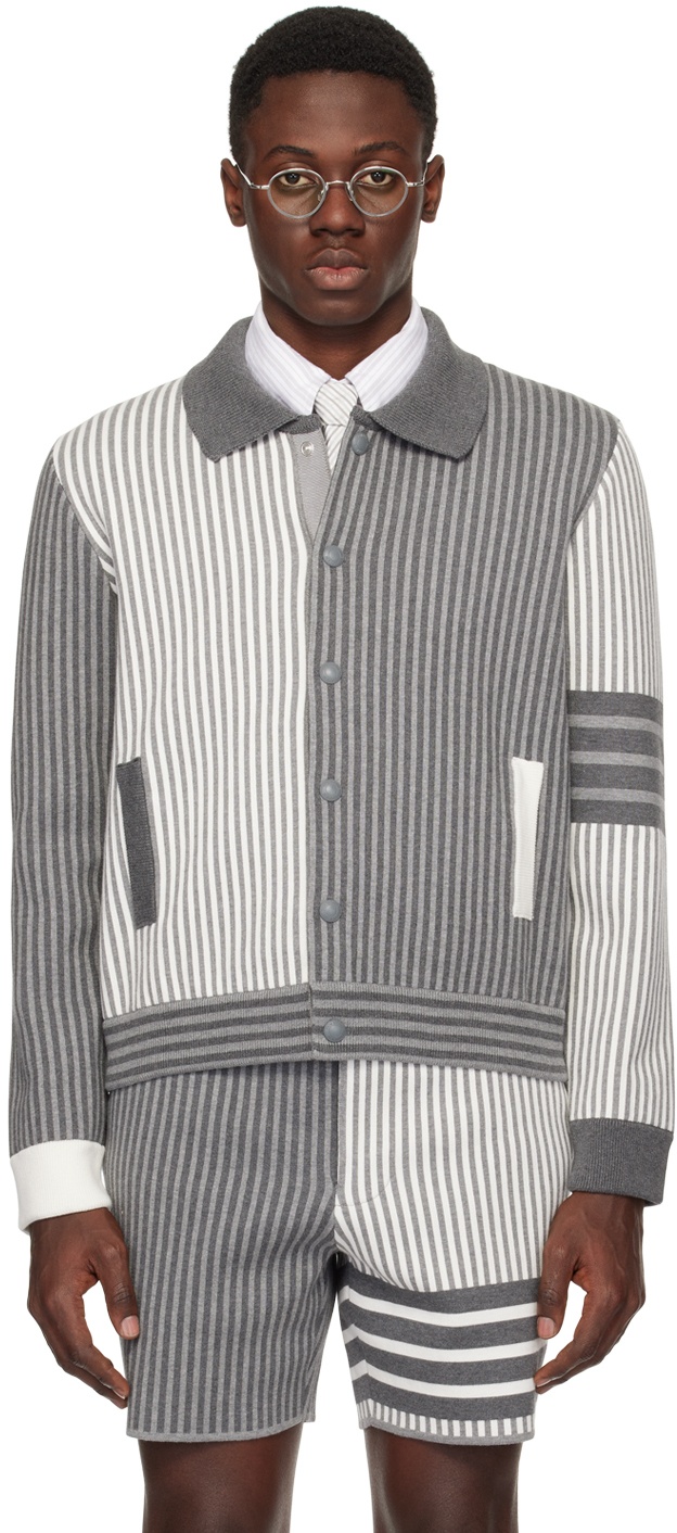 Thom Browne 4-Bar Stripe cardigan - White
