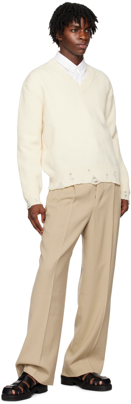 AMI Alexandre Mattiussi Off-White Cut-Out Sweater