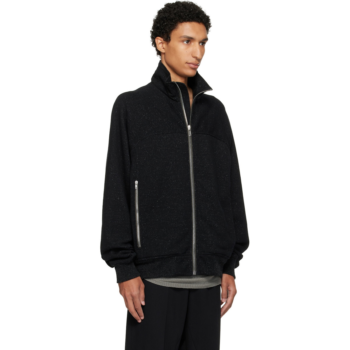Rick Owens Black Tower Zipfront Jogger Track Jacket