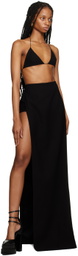 Mônot Black Vented Maxi Skirt