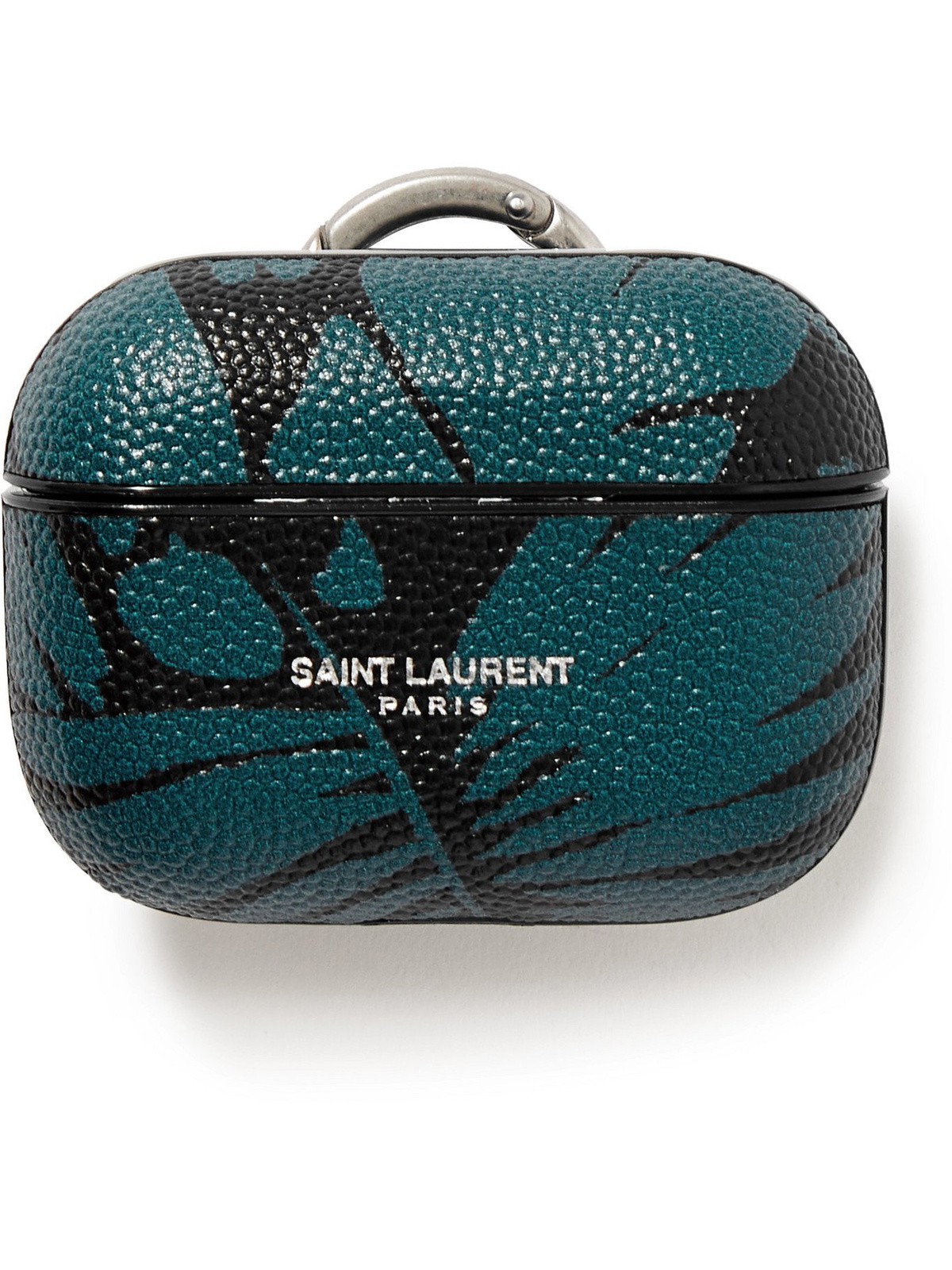 SAINT LAURENT - Printed Pebble-Grain Leather AirPods Pro Case