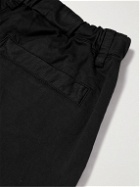 Champion - Wide-Leg Cotton-Blend Twill Drawstring Trousers - Black