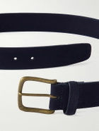 Anderson & Sheppard - 3.5cm Suede Belt - Blue