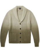 TOM FORD - Shawl-Collar Ribbed Ombré Wool-Blend Cardigan - Brown