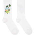 Casablanca White Astral Plane Socks