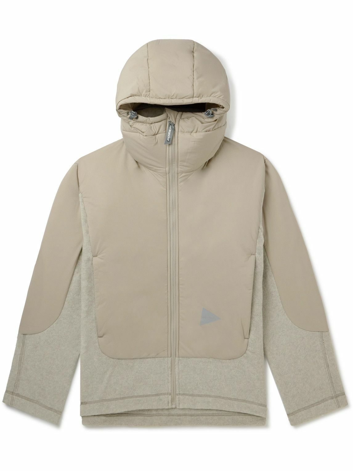 And Wander - Padded Fleece and Pertex Hooded Jacket - Neutrals and