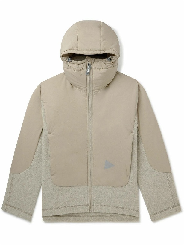Photo: And Wander - Padded Fleece and Pertex Hooded Jacket - Neutrals