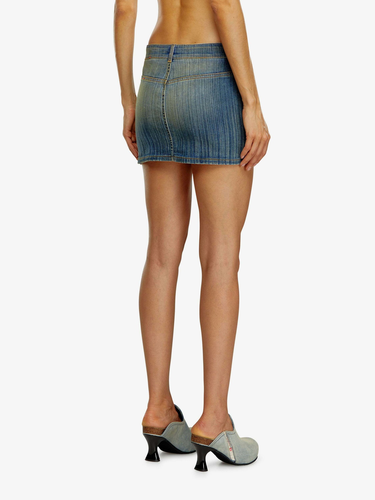 【送料&関税込】Diesel Draped Denim Mini Skirt Diesel Skirt Blue Womens Diesel