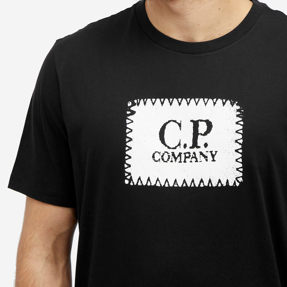 C.P. Company Men's 30/1 Jersey Label Style Logo T-Shirt in Black C.P.  Company