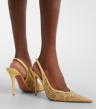 Amina Muaddi Anok lace slingback pumps