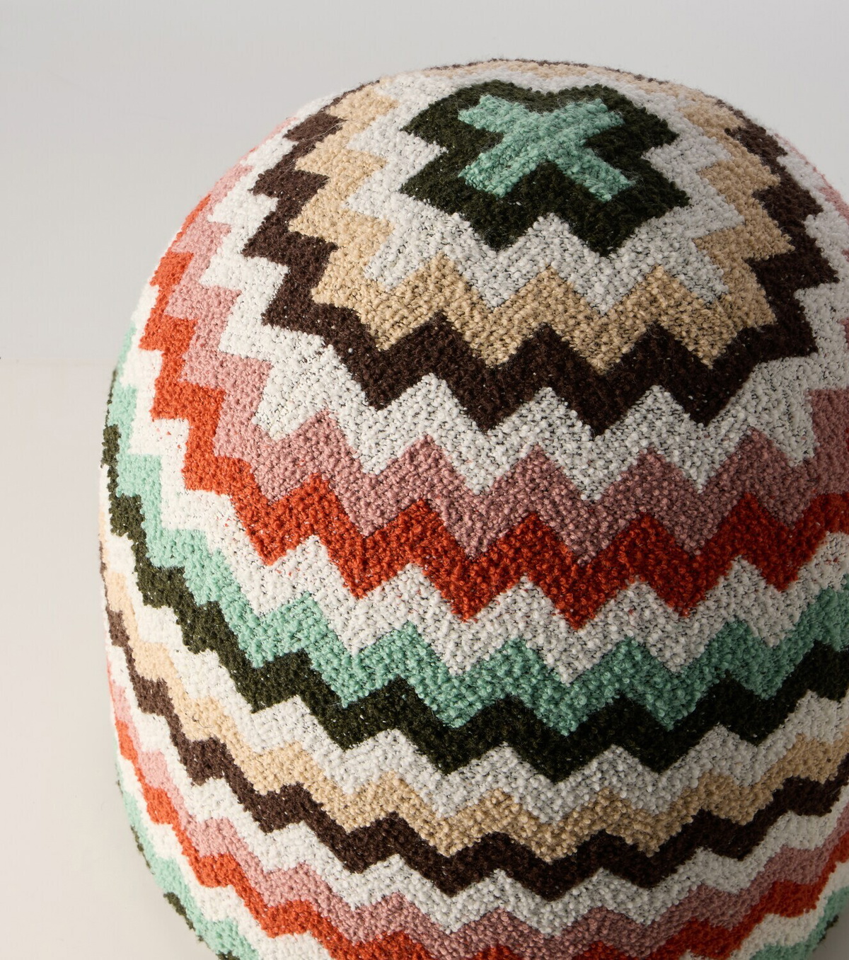 Missoni Panettone Riccio Zigzag bouclé pouf