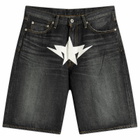A Bathing Ape Men's Twin Sta Relaxed Fit Denim Shorts in Black