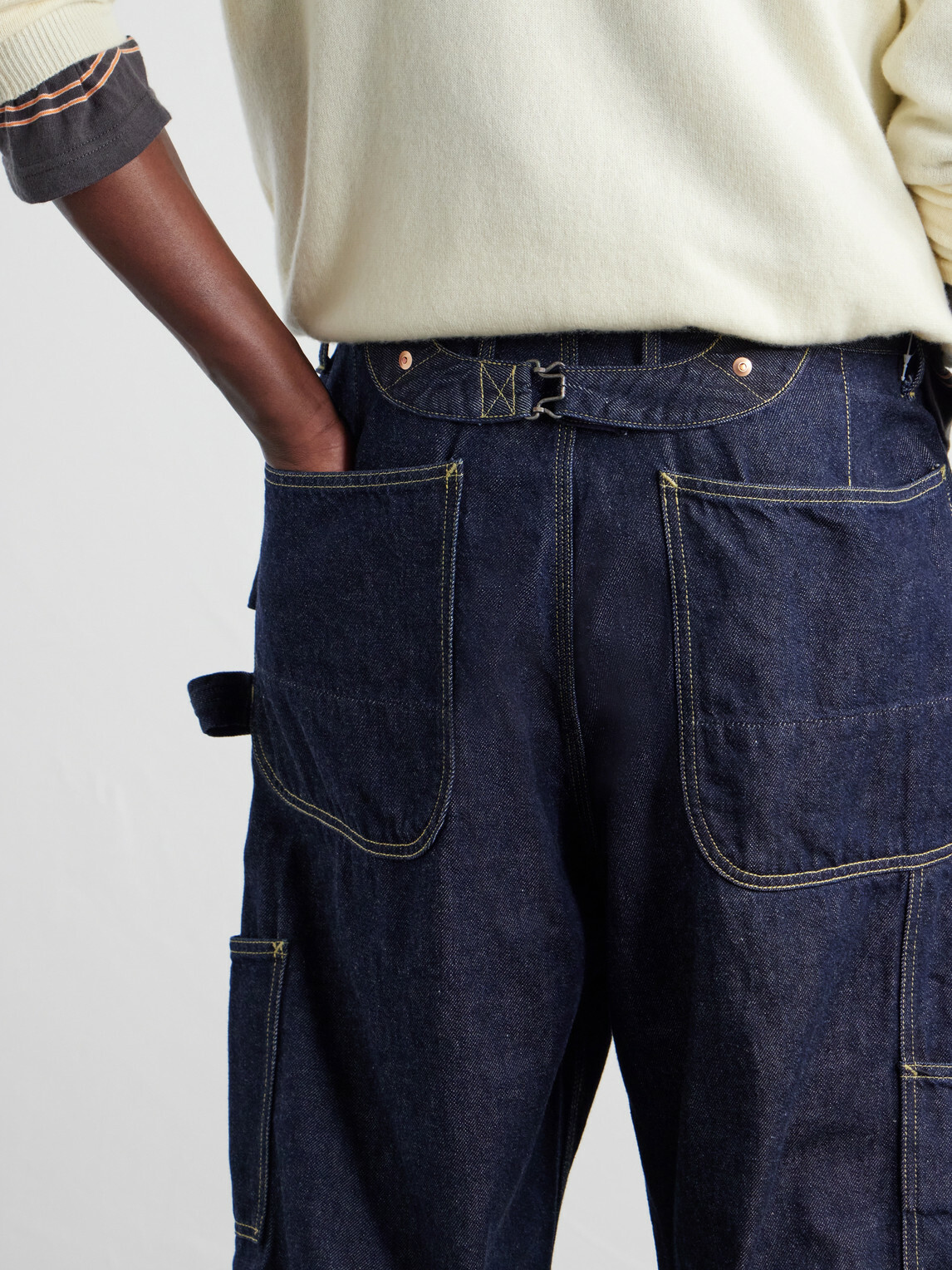 KAPITAL - Lumber Straight-Leg Panelled Jeans - Blue