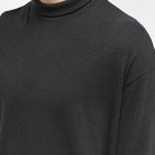 Auralee Men's Long Sleeve Mock Neck T-Shirt in Black