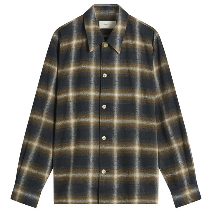 Photo: Second/Layer Men's Second Layer Logan Ombre Long Sleeve Check Shirt in Olive Check
