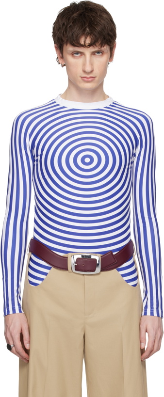 Photo: Jean Paul Gaultier Blue & White 'The Blue Target' T-shirt