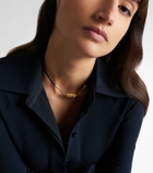 Marie Lichtenberg 18kt gold and leather necklace with sapphires