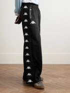 Acne Studios - Kappa Wide-Leg Webbing-Trimmed Logo-Embroidered Tech-Jersey Track Pants - Black