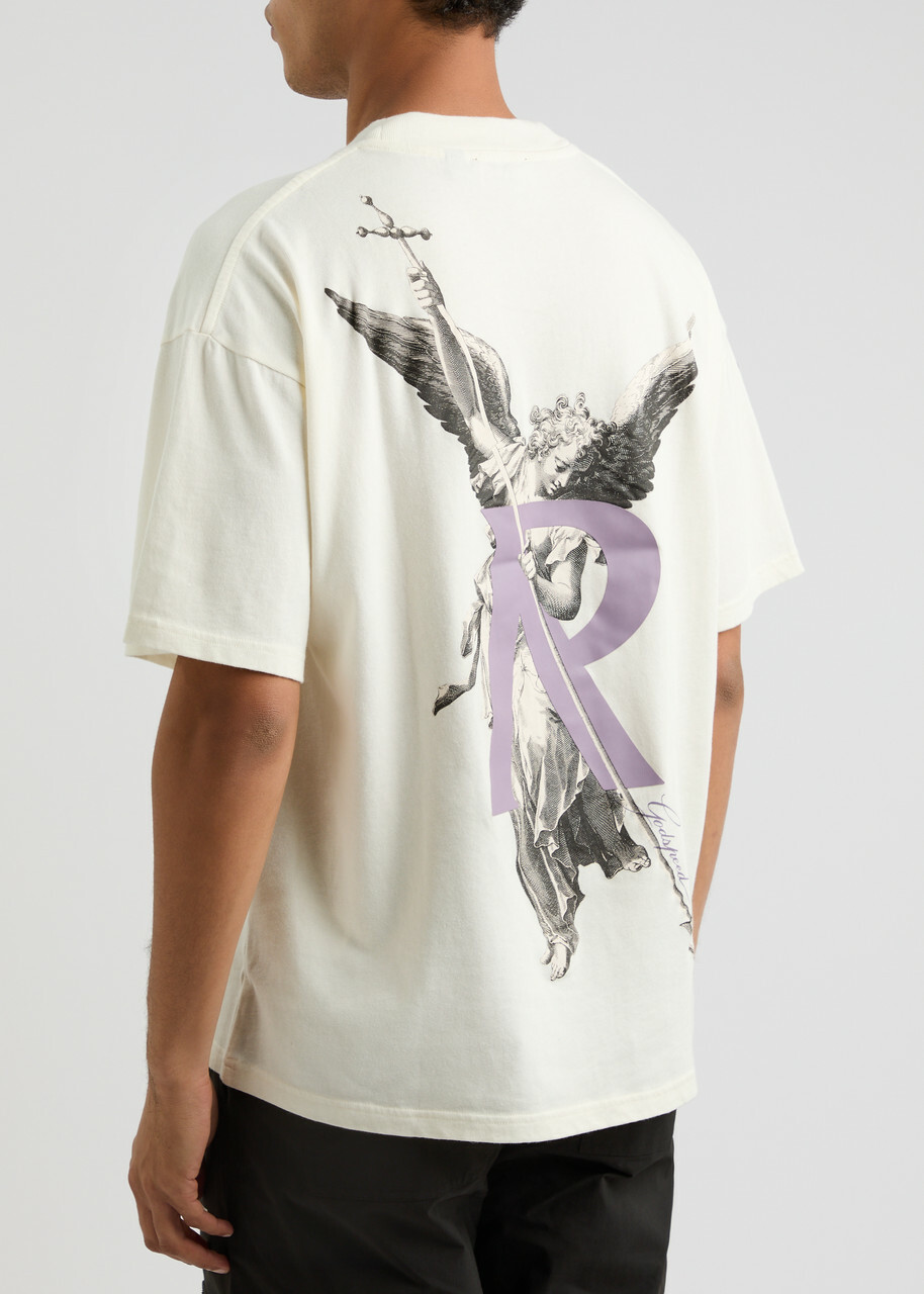 Represent Archangel Printed Cotton T-shirt White Represent