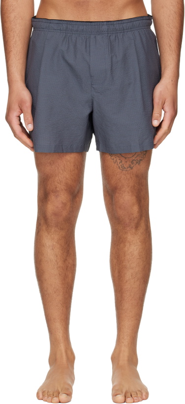 Photo: OUR LEGACY Gray Boxer Swim Shorts