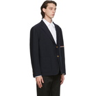 Thom Browne Navy Unconstructed Sports Coat Blazer